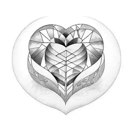balance scale with heart and mind tattoo design idea
