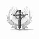 hammer and sickle  tattoo design idea