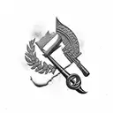 hammer and sickle  tattoo design idea