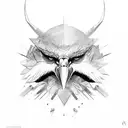 vulture wearing executioner mask tattoo design idea
