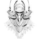 vulture wearing executioner mask tattoo design idea
