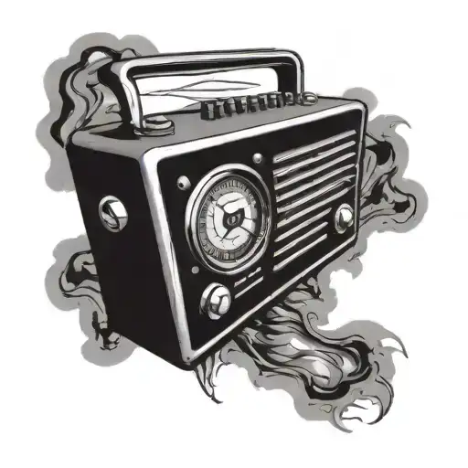 103.5 dawn fm in an old radio tattoo design idea