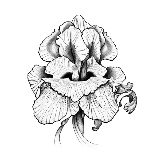 iris flower writting sensitive tattoo design idea