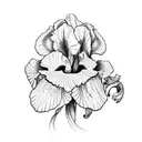 iris flower writting sensitive tattoo design idea