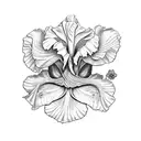 iris flower writting sensitive tattoo design idea