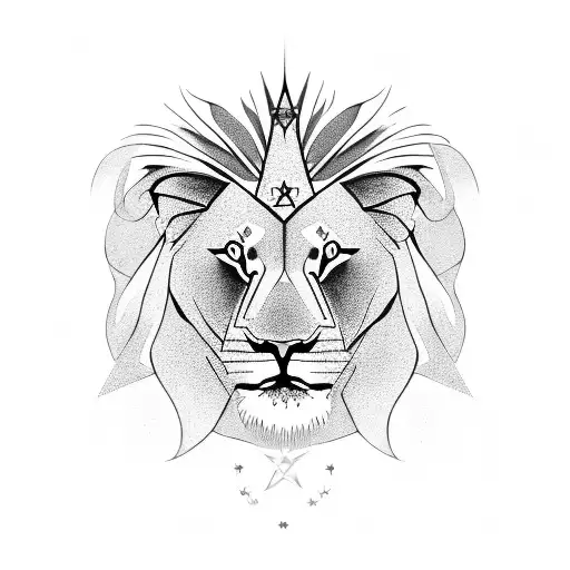 lion with Star of David  tattoo design idea