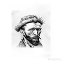 Van Gogh style approach minimalist for cover up, japanese design tattoo design idea