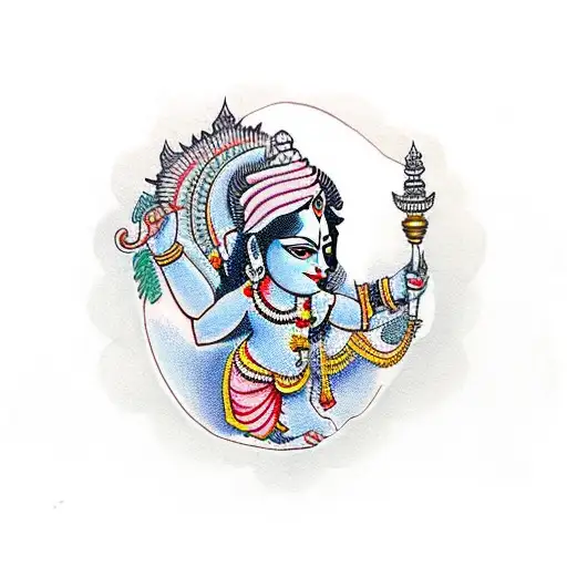 krishna god hindu  tattoo design idea