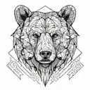 a bear head looking straight  tattoo design idea