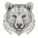 a bear head looking straight  tattoo design idea