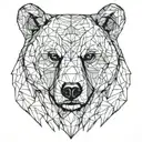 a bear head looking straight  tattoo design idea