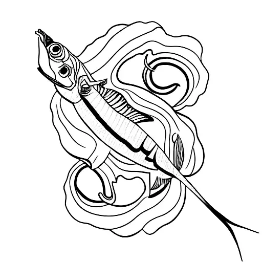 fish skeleton tattoo design idea