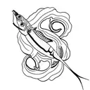 fish skeleton tattoo design idea