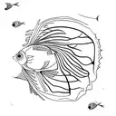 fish skeleton tattoo design idea