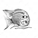 fish skeleton tattoo design idea