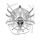 blue marlin skeleton tattoo design idea