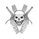 blue marlin skeleton tattoo design idea