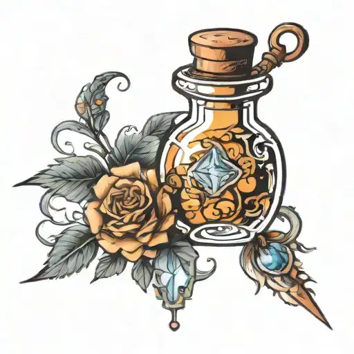 a mistborn vial of atium tattoo design idea