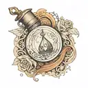 a mistborn vial with marble  of atium tattoo design idea