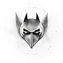  Batman emblem integrated with the letters JIP tattoo design idea