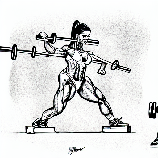  man and woman bodybuilding weight lifting, barbell tattoo design idea