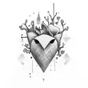 messy heart tattoo design idea