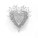 messy heart tattoo design idea