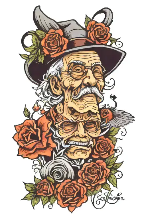 memorial for grandfather tattoo design idea