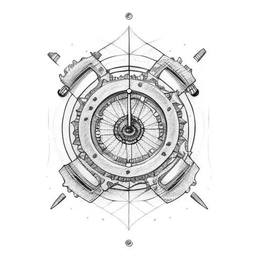 bicycle & gears & bike chains  tattoo design idea