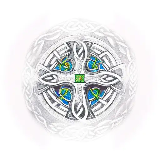 Celtic cross in Tree of life tattoo design idea