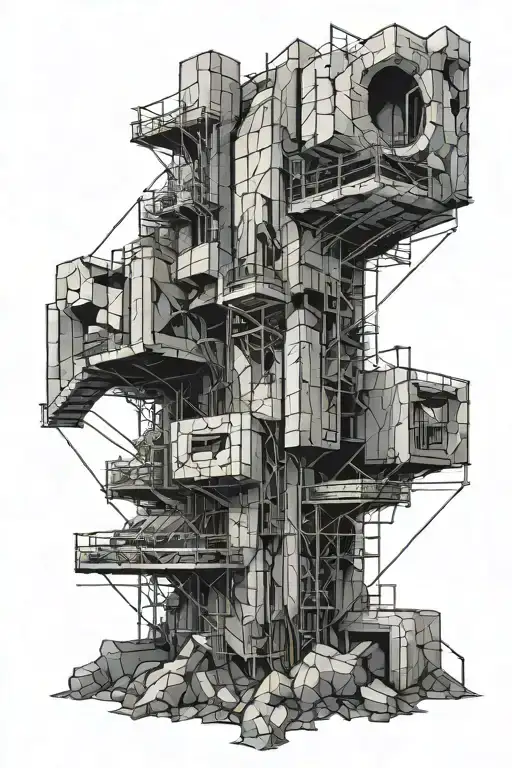coal mine shaft tattoo design idea
