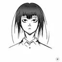 Create a sketch of the character "Soichi" from the manga "Ito Junji" in the stylistic approach of the character "Tomie"  tattoo design idea