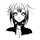 Create a sketch of the character "Soichi" from the manga "Ito Junji" in the stylistic approach of the character "Tomie"  tattoo design idea