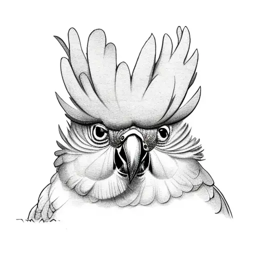 cockatoo with axe in its claws tattoo design idea