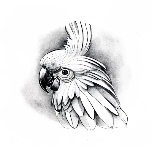 cockatoo with spear tattoo design idea