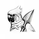 cockatoo with axe in its claws tattoo design idea