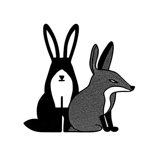 white rabbit silhouette tattoo