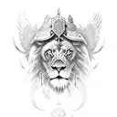 lion eagle sword warrior tattoo design idea