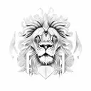 lion eagle sword warrior tattoo design idea