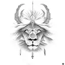 lion eagle sword warrior tattoo design idea
