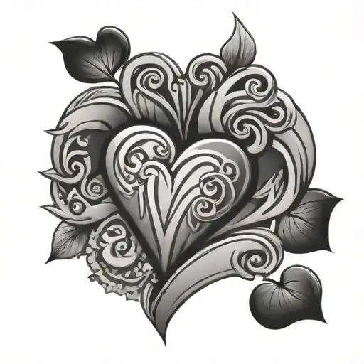 love heart tattoo design idea