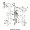 dna music tattoo design idea