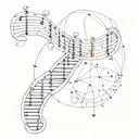 dna music tattoo design idea