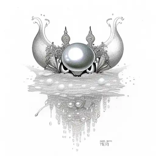 pearl and dew drops y2k tattoo design idea