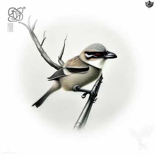 shrike bird  tattoo design idea