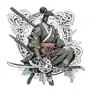 Cyberpunk samurai tattoo design idea