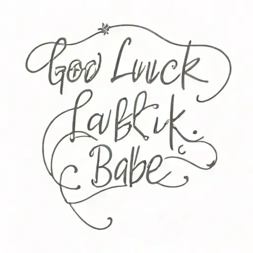 good luck babe quote small tattoo design idea