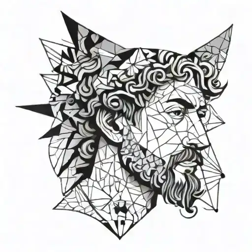 Marcus aurelius half face one eye tattoo design idea