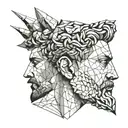 Marcus aurelius half face one eye tattoo design idea