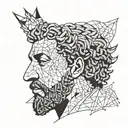 Marcus aurelius half face one eye tattoo design idea